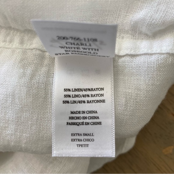 Rails Charli White Rose Gold Embroidered Star Button Down Blouse - Picture 10 of 12